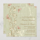 ヴィンテージカントリー・ラスチック・クリーム結婚式招待状 招待状 (正面/裏面)