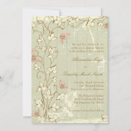 ヴィンテージカントリー・ラスチック・クリーム結婚式招待状 招待状