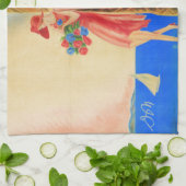 ヴィンテージカンヌフランスの旅行 キッチンタオル (折り畳み)