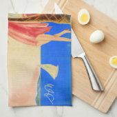 ヴィンテージカンヌフランスの旅行 キッチンタオル (四つ折り)