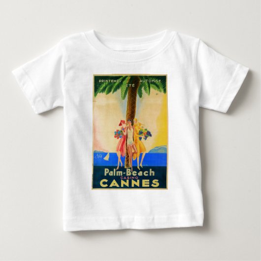 ヴィンテージカンヌフランスの旅行 ベビーTシャツ (正面)