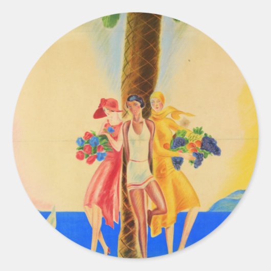 ヴィンテージカンヌフランスの旅行 ラウンドシール (正面)