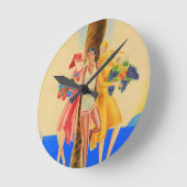 ヴィンテージカンヌフランスの旅行 ラウンド壁時計 (傾斜)