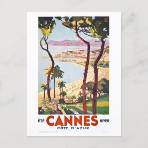 ヴィンテージカンヌフランスの・ザ・リビエラ旅行ポスター ポストカード