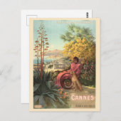 ヴィンテージカンヌフランスフランスのリビエラトラベル ポストカード (正面/裏面)