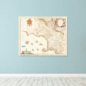 ヴィンテージカンパニアイタリアの地図(1662) キャンバスプリント (インサイチュ (ウッドフロア))