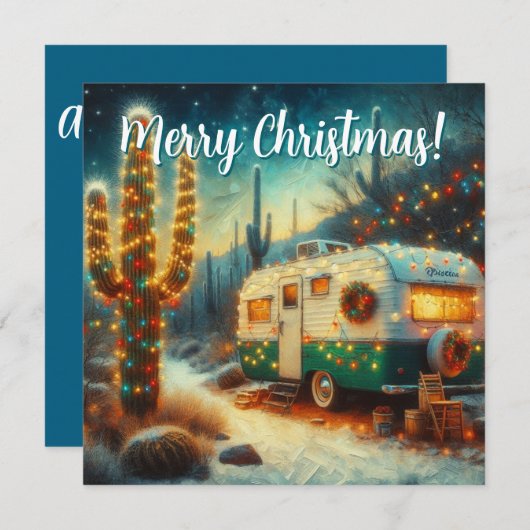 ヴィンテージカンパーサグアーロサボスクリスマスカード (正面/裏面)