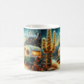 ヴィンテージカンパーサグアーロサボスクリスマスブルーグリーン コーヒーマグカップ (中央)