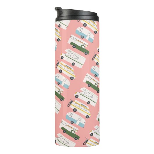 ヴィンテージカンパーヴァンライフトレーラーモーターホームピンク タンブラー (回転右)