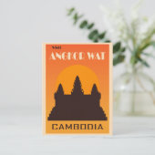 ヴィンテージカンボジアアンコールワットテンプルトラベル ポストカード (スタンド正面)