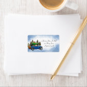 ヴィンテージカーとサンタ ラベル (インサイチュ)