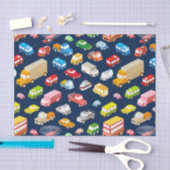 ヴィンテージカーとトラックのダークブルー 薄葉紙 (クラフト)