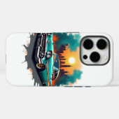 ヴィンテージカーと都市の落書きスタイルTシャツ Case-Mate iPhoneケース (裏面 (横))