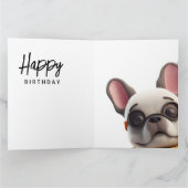 ヴィンテージカーに乗るかわいいフレンチブルドッグ カード (内部)