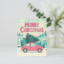 ヴィンテージカーのクリスマスカード シーズンカード