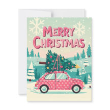 ヴィンテージカーのクリスマスカード