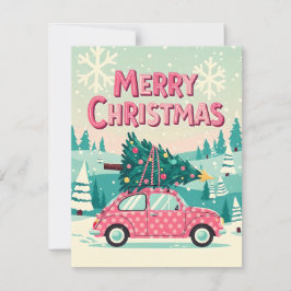 ヴィンテージカーのクリスマスカード シーズンカード