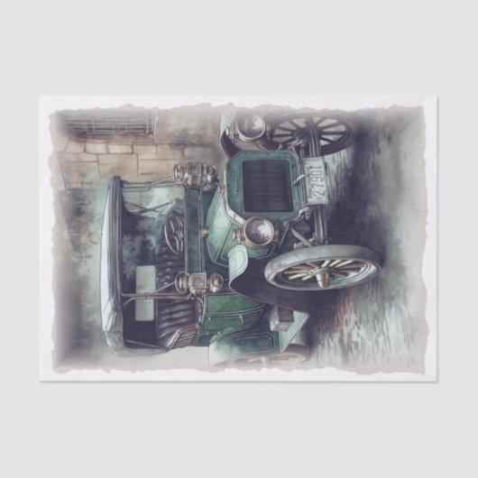 ヴィンテージカーのデコパージュ 薄葉紙 (正面)