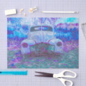 ヴィンテージカーアンティークブ素朴ルーパープルデコパージュ 薄葉紙 (クラフト)