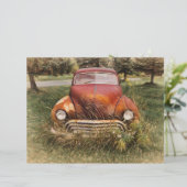 ヴィンテージカーアンティークレッドオールドデカ素朴ップ (スタンド正面)