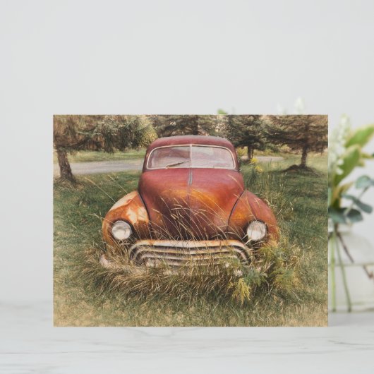 ヴィンテージカーアンティークレッドオールドデカ素朴ップ (スタンド正面)