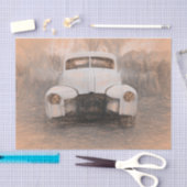 ヴィンテージカーアンティーク素朴スケッチアートデコパージュ 薄葉紙 (クラフト)