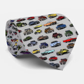 ヴィンテージカーイラストレーションランダムパターン ネクタイ (ロール)