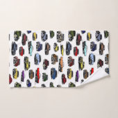 ヴィンテージカーイラストレーションランダムパターン バスタオルセット (ハンドタオル)