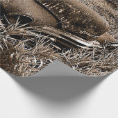 ヴィンテージカーオールドアンティークセピア素朴デクページ ラッピングペーパー (角)