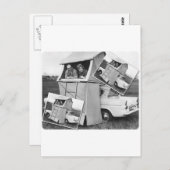 ヴィンテージカーキャンピングキャラバン ポストカード (正面/裏面)