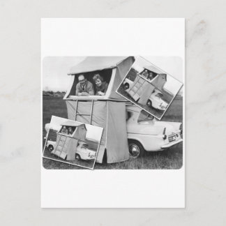 ヴィンテージカーキャンピングキャラバン ポストカード
