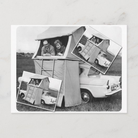 ヴィンテージカーキャンピングキャラバン ポストカード (正面)