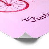 ヴィンテージカーギャザリング、ピンクの明るい赤紫色レッドバイオレット ポスター (角)