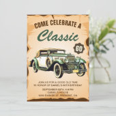ヴィンテージカークラシックの誕生日パーティーの招待 招待状 (スタンド正面)