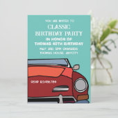 ヴィンテージカークラシックの誕生日パーティー 招待状 (スタンド正面)
