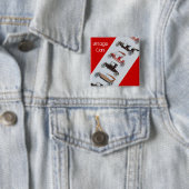 ヴィンテージカークラシックズ集車の団レッドグレー 缶バッジ (インサイチュ)