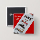 ヴィンテージカークラシックズ集車の団レッドグレー 缶バッジ (正面&裏面)