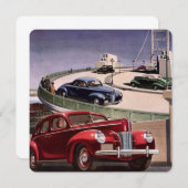 ヴィンテージカークラシック、高速道路セダンのロードトリップ (正面/裏面)