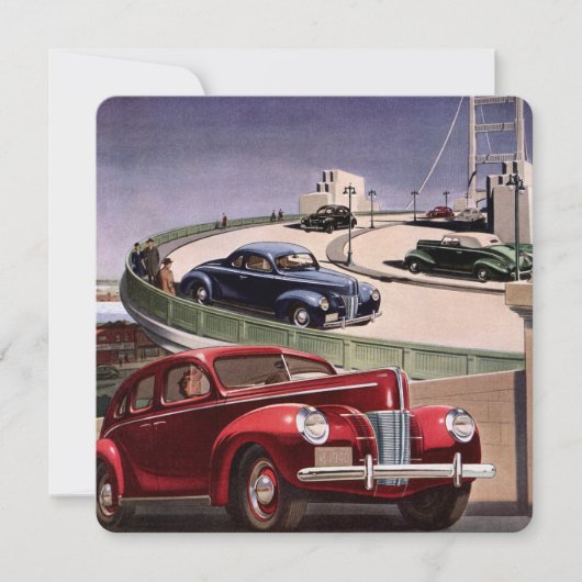 ヴィンテージカークラシック、高速道路セダンのロードトリップ (正面)