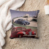 ヴィンテージカークラシック、高速道路セダンのロードトリップ クッション (ブランケット)