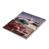 ヴィンテージカークラシック、高速道路セダンのロードトリップ タイル (側面)