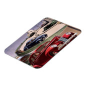 ヴィンテージカークラシック、高速道路セダンのロードトリップ マグネット (左側)