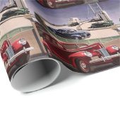 ヴィンテージカークラシック、高速道路セダンのロードトリップ ラッピングペーパー (ロールコーナー)