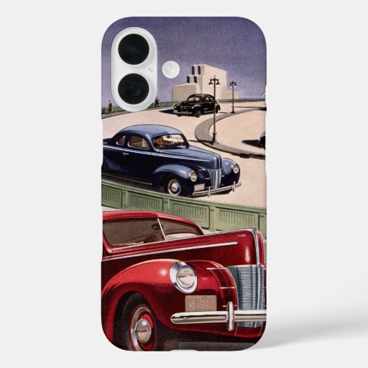 ヴィンテージカークラシック、高速道路セダンのロードトリップ Case-Mate iPhoneケース (裏面)