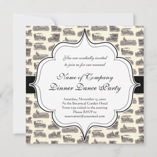 ヴィンテージカークラブ用ドイツ車アンティーク 招待状 (正面)