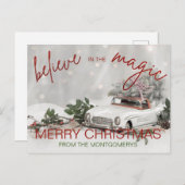 ヴィンテージカークリスマスオーナメントフォトクリスマス シーズンポストカード (正面/裏面)