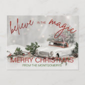 ヴィンテージカークリスマスオーナメントフォトクリスマス シーズンポストカード (正面)