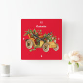ヴィンテージカークリスマスミストレトーサンダー_コーブ スクエア壁時計 (ホーム)