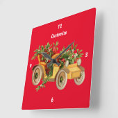 ヴィンテージカークリスマスミストレトーサンダー_コーブ スクエア壁時計 (傾斜)