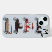 ヴィンテージカーズグレーブラックモノグラム Case-Mate iPhoneケース (裏面 (横))